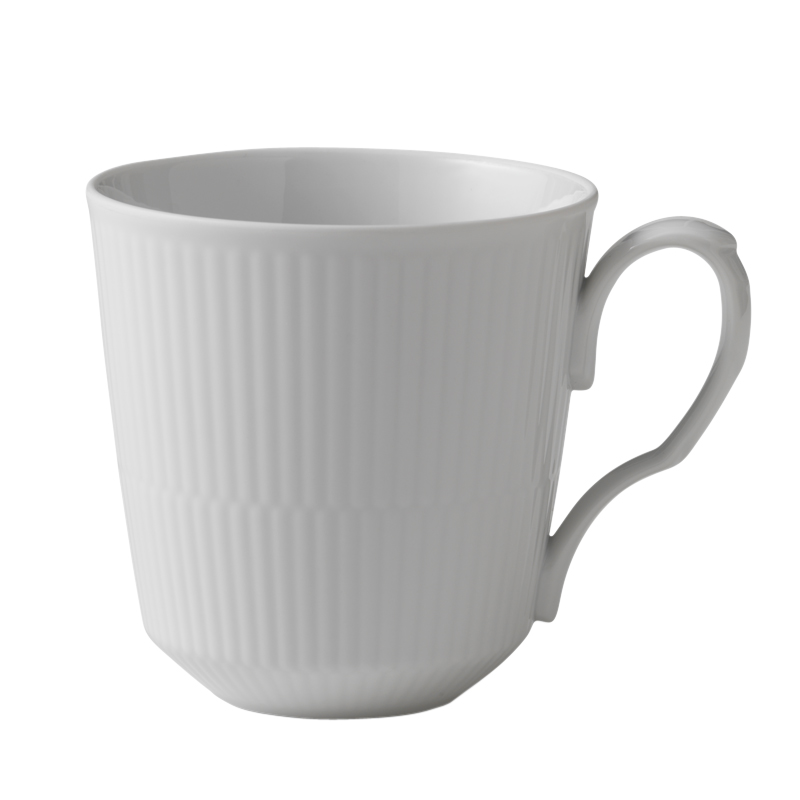 Royal Copenhagen Hvid Riflet krus hvid 46 cl | Kop & Kande