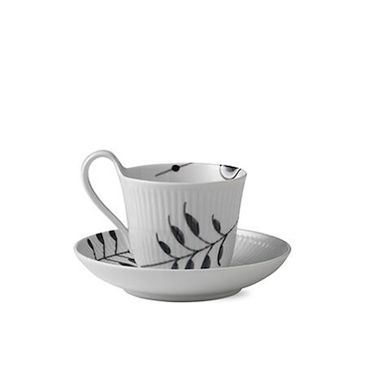 Royal Copenhagen Sort Mega Riflet kop & underkop 24 cl