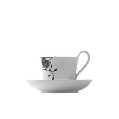 Royal Copenhagen Sort Mega Riflet kop & underkop 24 cl