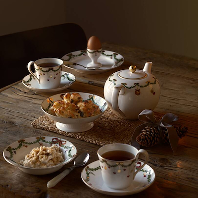 Royal Copenhagen Stjerne Riflet Jul skål på fod 42 cl