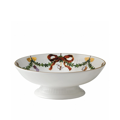 Royal Copenhagen Stjerne Riflet Jul skål på fod 42 cl