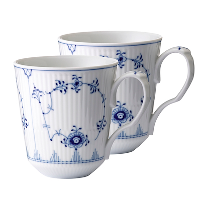 Royal Copenhagen Musselmalet Riflet krus 37 cl. 2 stk
