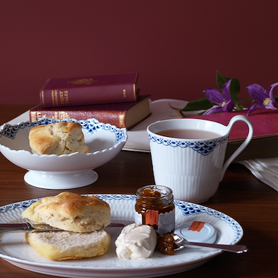 Royal Copenhagen Prinsesse oval tallerken blå 28 cm