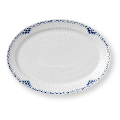 Royal Copenhagen Prinsesse oval tallerken blå 28 cm