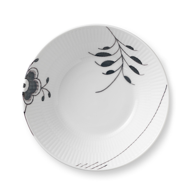 Royal Copenhagen Sort Mega Riflet dyb tallerken 17 cm