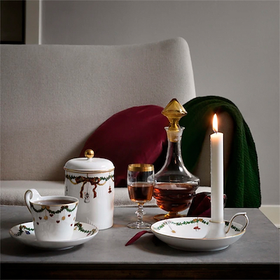 Royal Copenhagen Stjerne Riflet Jul krukke med låg multifarvet H 16 cm