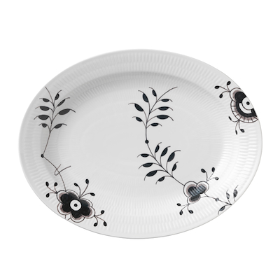 Royal Copenhagen Sort Mega Riflet fad 36,5 cm
