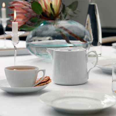 Royal Copenhagen Hvid Riflet tekande 0,75 liter