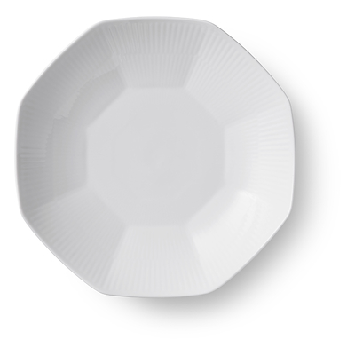 Royal Copenhagen Hvid Riflet skål hvid 25 cm