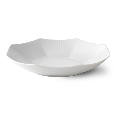 Royal Copenhagen Hvid Riflet skål hvid 25 cm