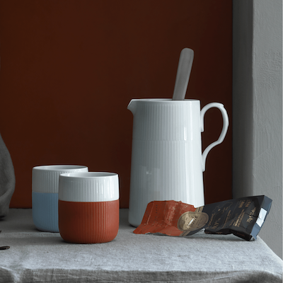 Royal Copenhagen Hvid Riflet kande 1,6 liter