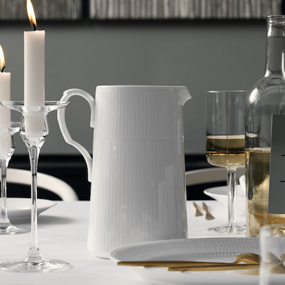 Royal Copenhagen Hvid Riflet kande 1,6 liter