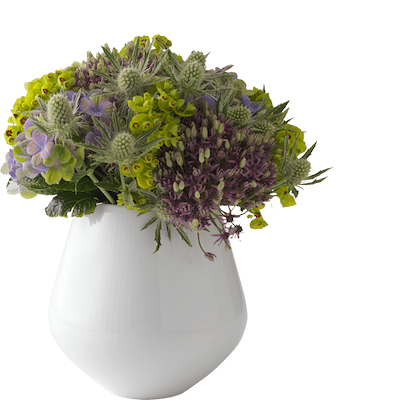 Royal Copenhagen Hvid Riflet vase 15 cm