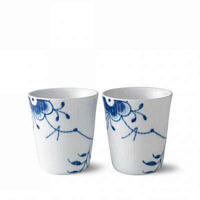 Royal Copenhagen Blå Mega Riflet termokop 29 cl 2 stk