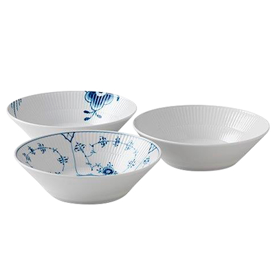 Royal Copenhagen History mix dyb tallerken blå/hvid 17 cm