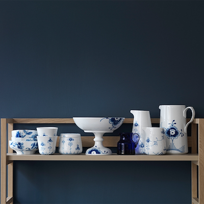 Royal Copenhagen Blå Mega Riflet kande blå 1,5 liter