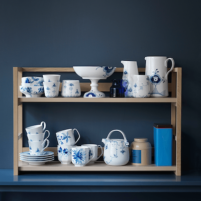 Royal Copenhagen Blå Mega Riflet kande 1,5 liter
