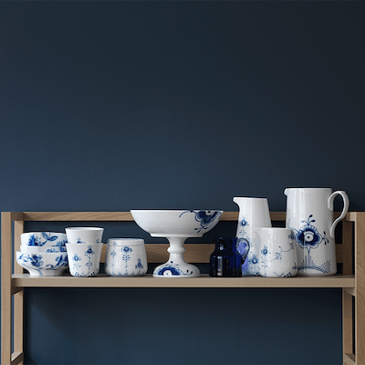 Royal Copenhagen Blå Mega Riflet kande 1,5 liter