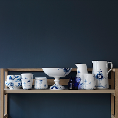 Royal Copenhagen Blå Mega Riflet kande 1,5 liter