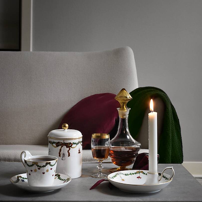 Royal Copenhagen Stjerne Riflet Jul lysestage 17,5 cm