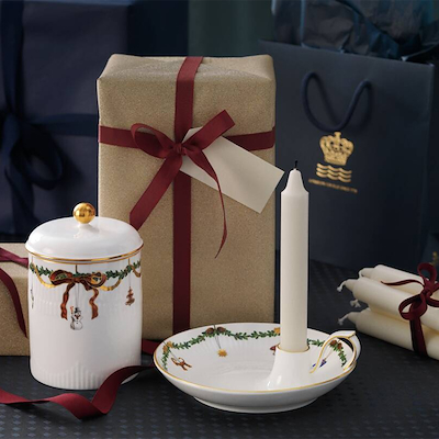 Royal Copenhagen Stjerne Riflet Jul lysestage 17,5 cm