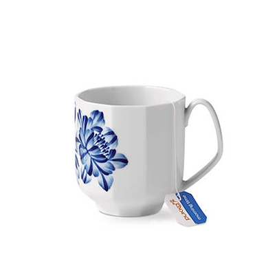 Royal Copenhagen Blomst krus Kamelia blå 33 cl