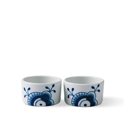 Royal Copenhagen Blå Mega Riflet soufflé skål 20 cl 2 stk.