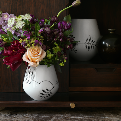 Royal Copenhagen Sort Mega Riflet vase H 15 cm