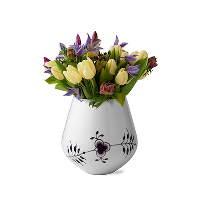 Royal Copenhagen Sort Mega Riflet vase H 20,5 cm