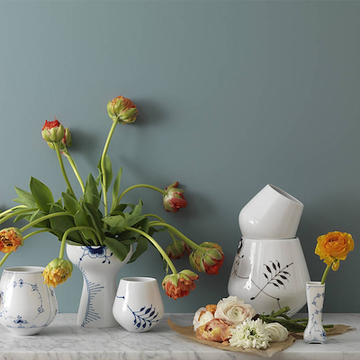 Royal Copenhagen Sort Mega Riflet vase H 20,5 cm