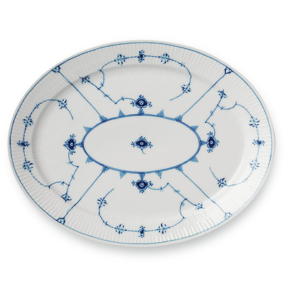 Royal Copenhagen Musselmalet Riflet fad 34 cm