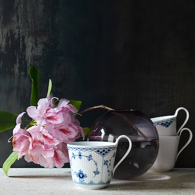 Royal Copenhagen History Mix & Match højhankskrus blå/hvid/grå 33 cl