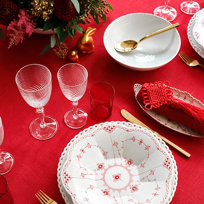 Royal Copenhagen Hvid Halvblonde Skål 110 cl/21,5 cm