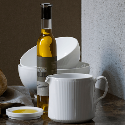 Royal Copenhagen Hvid Riflet kande hvid 0,7 liter