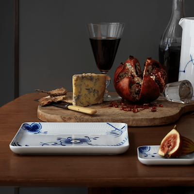 Royal Copenhagen Blå Mega Riflet tallerken blå 20 cm