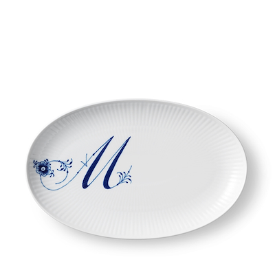 Royal Copenhagen Alfabet oval tallerken M 23 cm