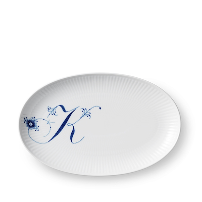 Royal Copenhagen Alfabet oval tallerken K 23 cm