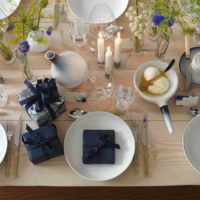 Royal Copenhagen Hvid Riflet tallerken grå 25 cm