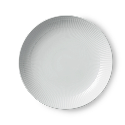 Royal Copenhagen Hvid Riflet tallerken grå 25 cm