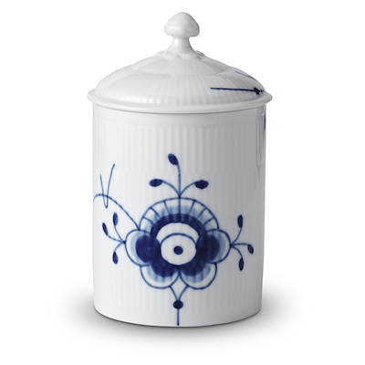 Royal Copenhagen Blå Mega Riflet krukke blå 16 cm