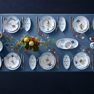 Royal Copenhagen Blå Mega Riflet fad blå 37 cm