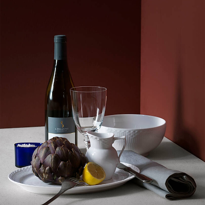 Royal Copenhagen Hvid Halvblonde skål 110 cl/18 cm