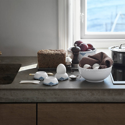 Royal Copenhagen Hvid Halvblonde skål 110 cl/18 cm