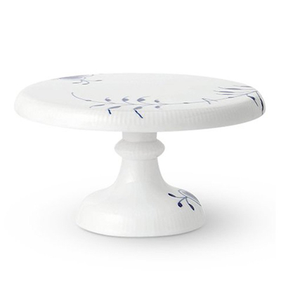 Royal Copenhagen Blå Mega Riflet fad på fod blå 23 cm