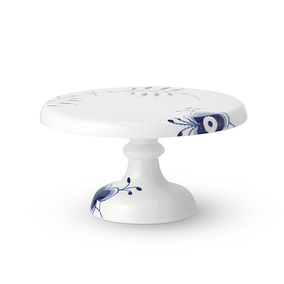 Royal Copenhagen Blå Mega Riflet fad på fod blå 23 cm