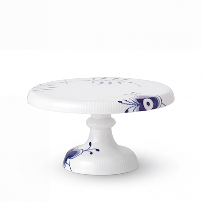 Royal Copenhagen Blå Mega Riflet fad på fod Ø 23 cm