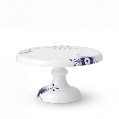 Royal Copenhagen Blå Mega Riflet fad på fod Ø 23 cm