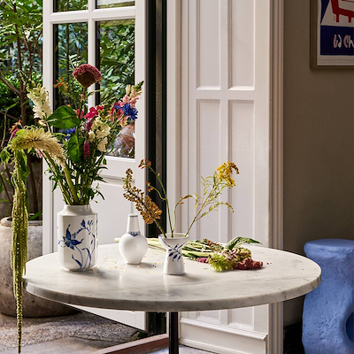 Royal Copenhagen Blå Mega Riflet vase blå H 15 cm