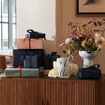 Royal Copenhagen Blå Mega Riflet statement vase blå 19 cm
