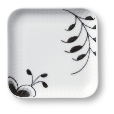 Royal Copenhagen Sort Mega Riflet firkantet asiet 9 cm